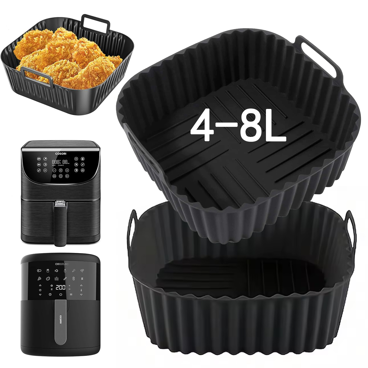 Air Fryer 5L Digital - Silicone Air Fryer Accessories Square Mold