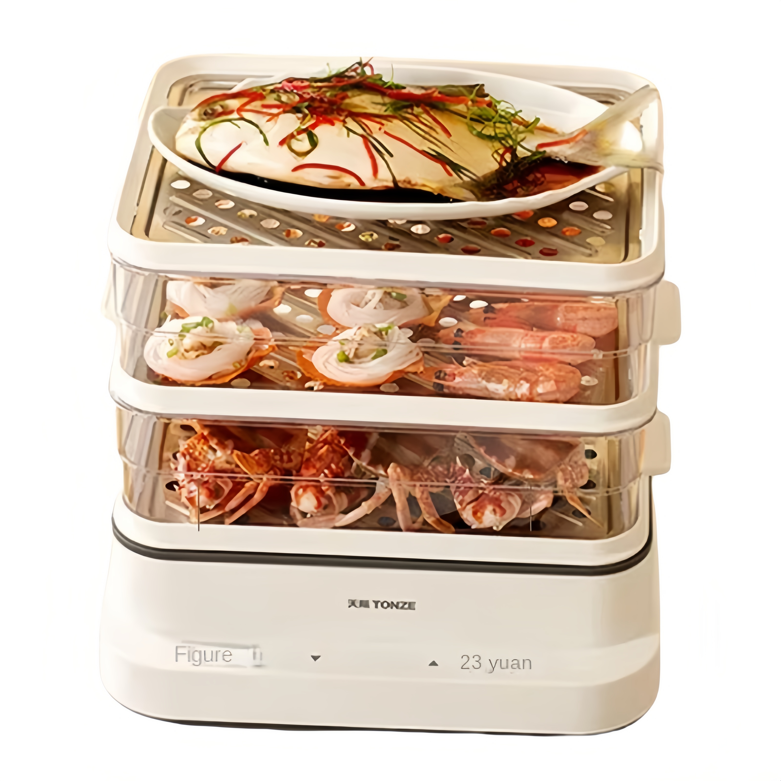 Kitchen Appliances For Home - 32L Smart Electric Steamer - 3-Tier