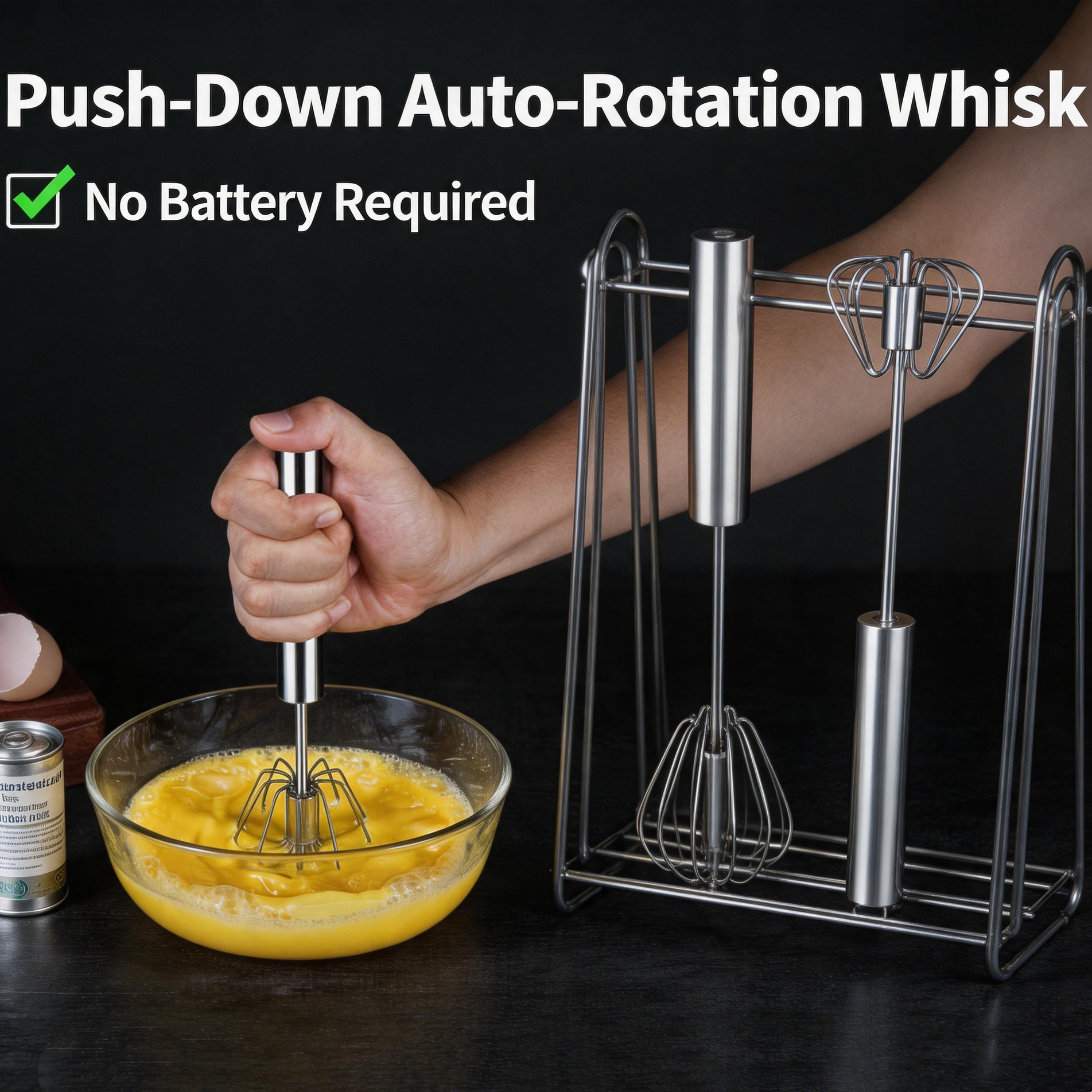Kitchen Appliances Germany - Stainless Steel Egg Beater Durable Semi-Automatic