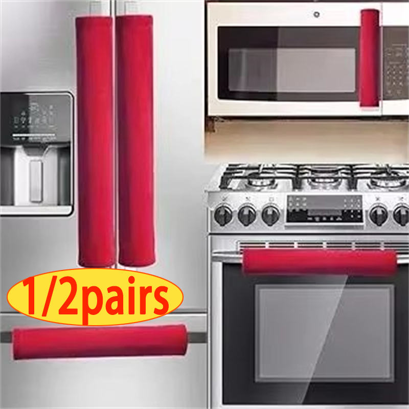 2Pcs/Set  Refrigerator Door Ha - Kitchen Appliances With Red Knobs ulasan dan harga