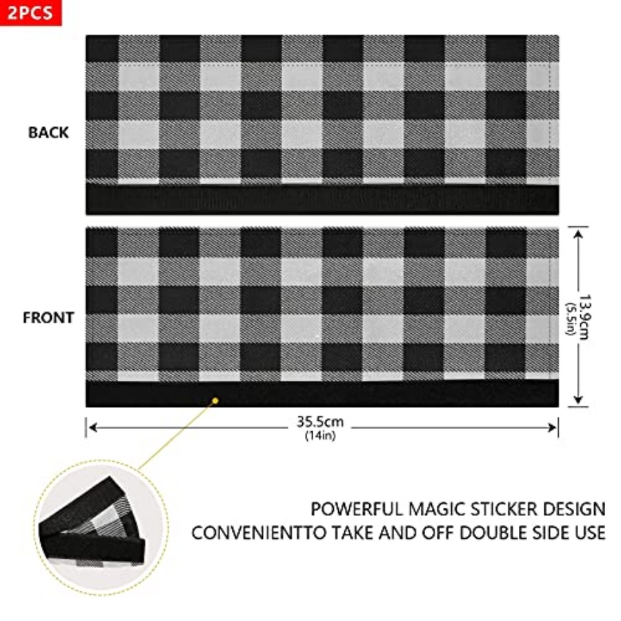 2Pcs White Black Buffalo Plaid - Kitchen Appliances White ulasan dan harga