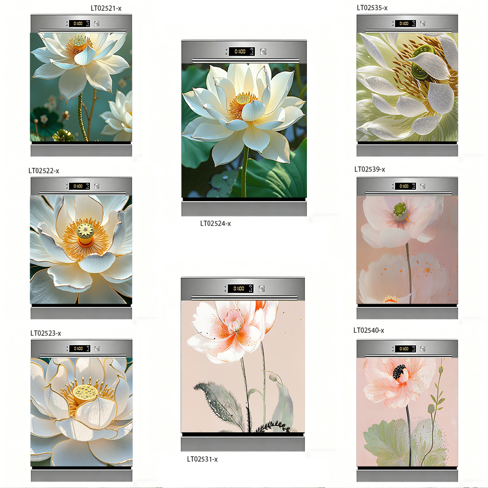 White Lotus Dishwasher Sticker - Kitchen Appliances White ulasan dan harga