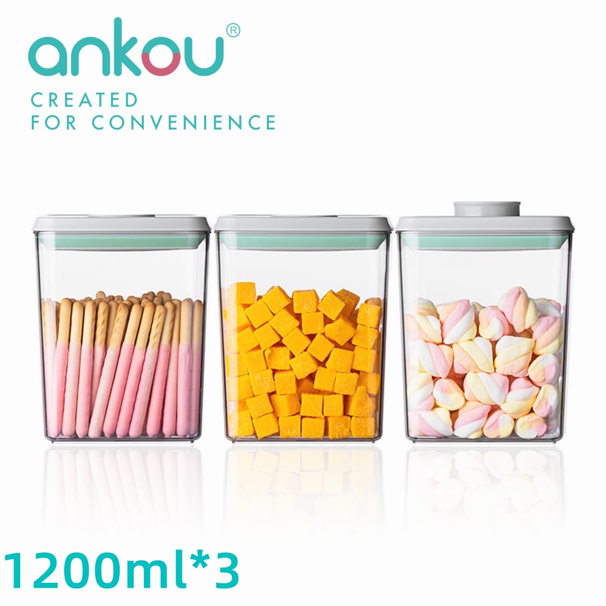 Ankou 3Pcs 1.2L Pop Airtight F - Kitchen Appliances Organizer ulasan dan harga