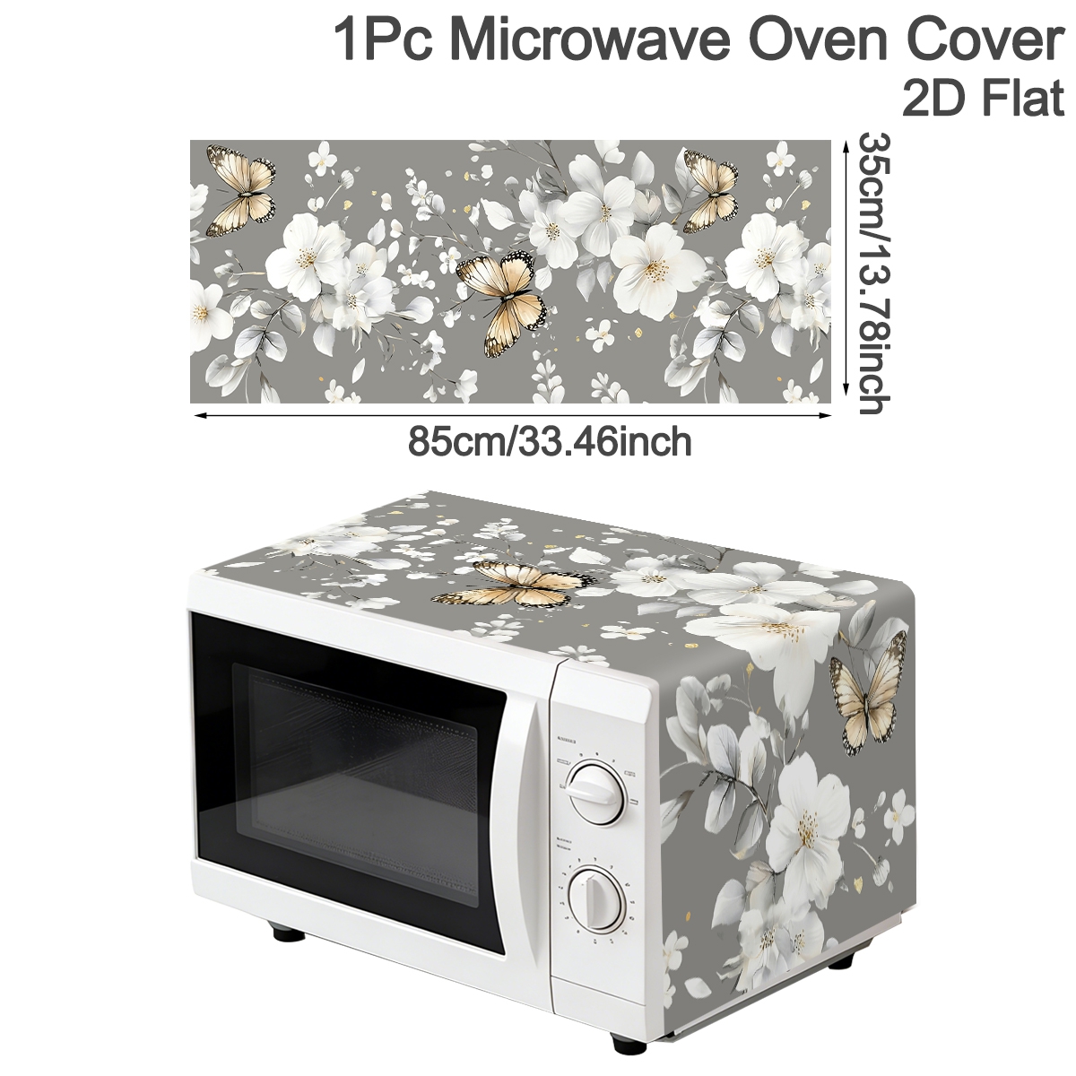 1pc  White Flower Microwave Du - Kitchen Appliances White ulasan dan harga