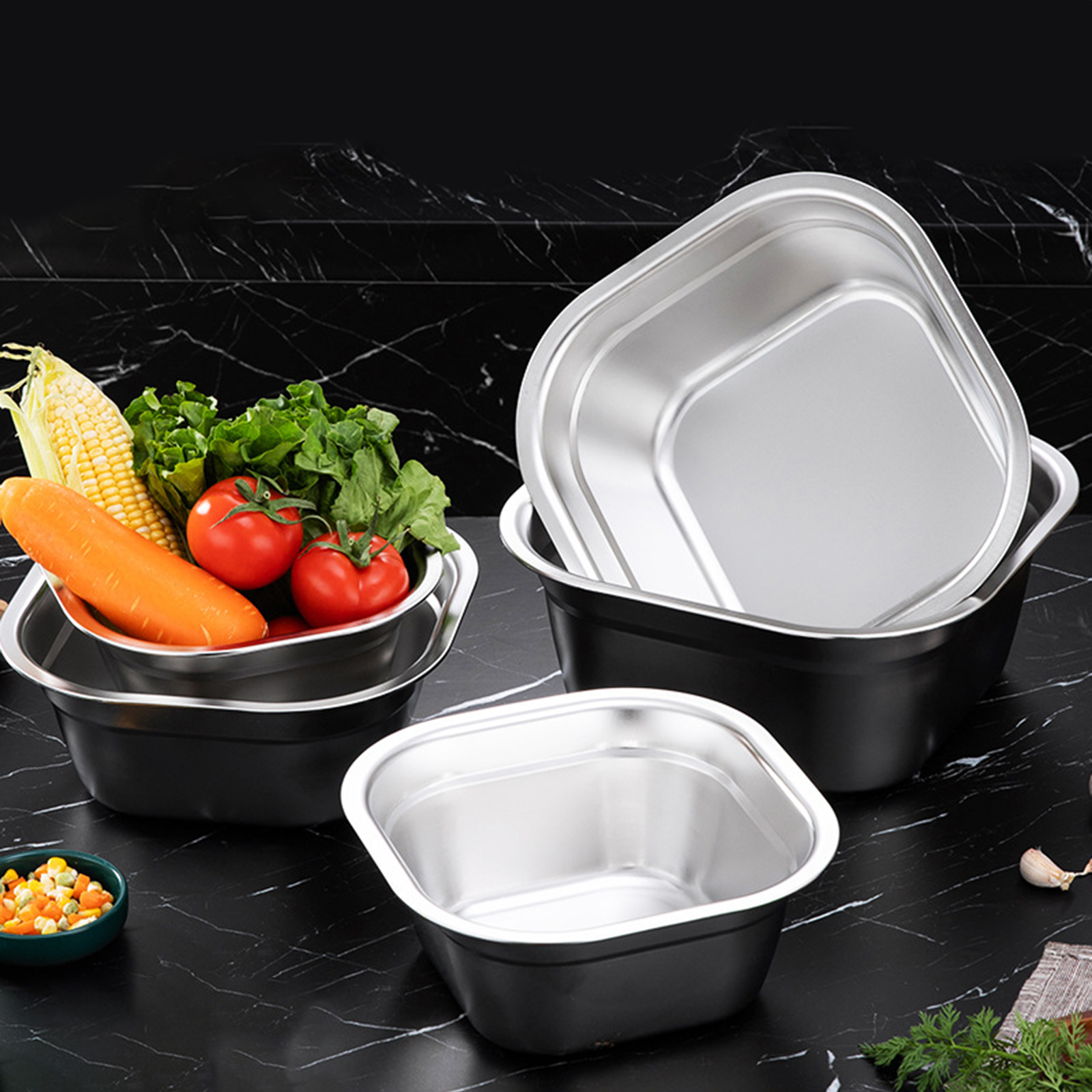 Stainless Steel Square Basin V - Kitchen Appliances Organizer ulasan dan harga