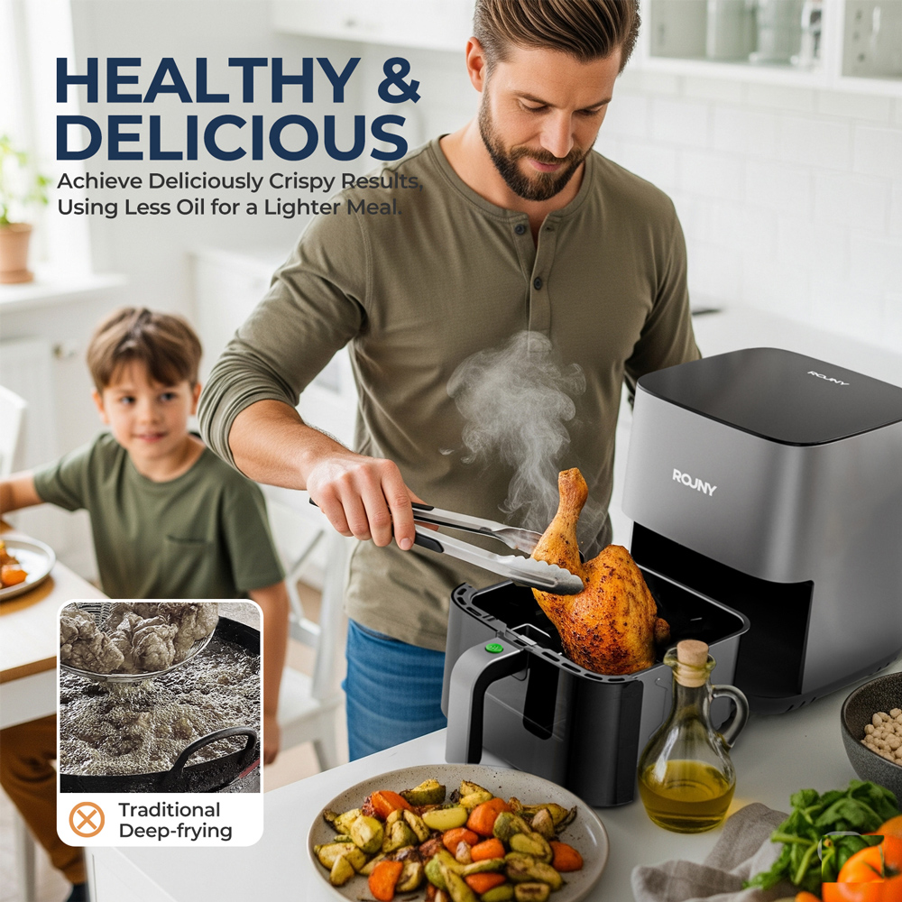ROUNY Air Fryer 5L, Electric H - Air Fryer 5L Digital ulasan dan harga
