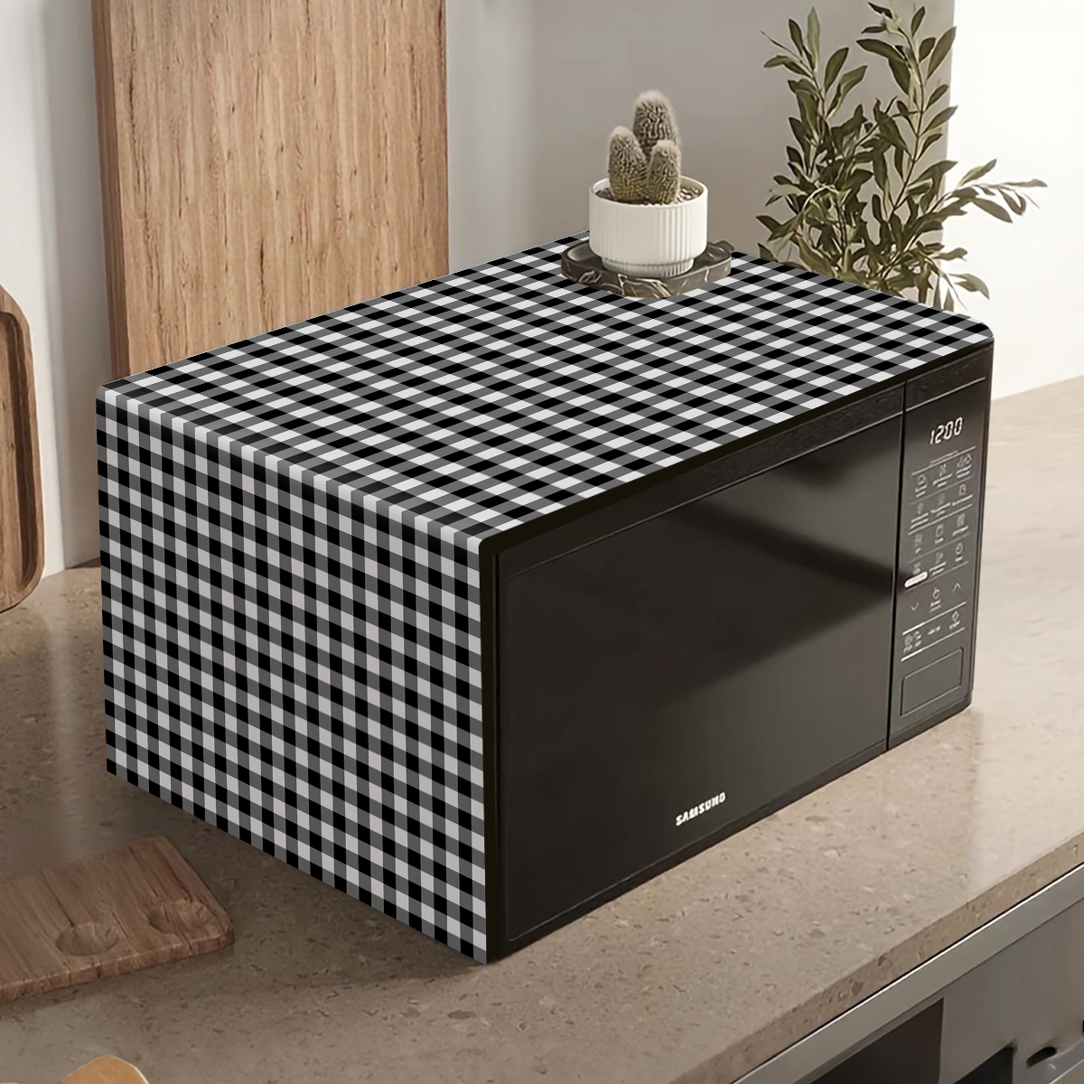 Black White Plaid Microwave Ov - Kitchen Appliances White ulasan dan harga