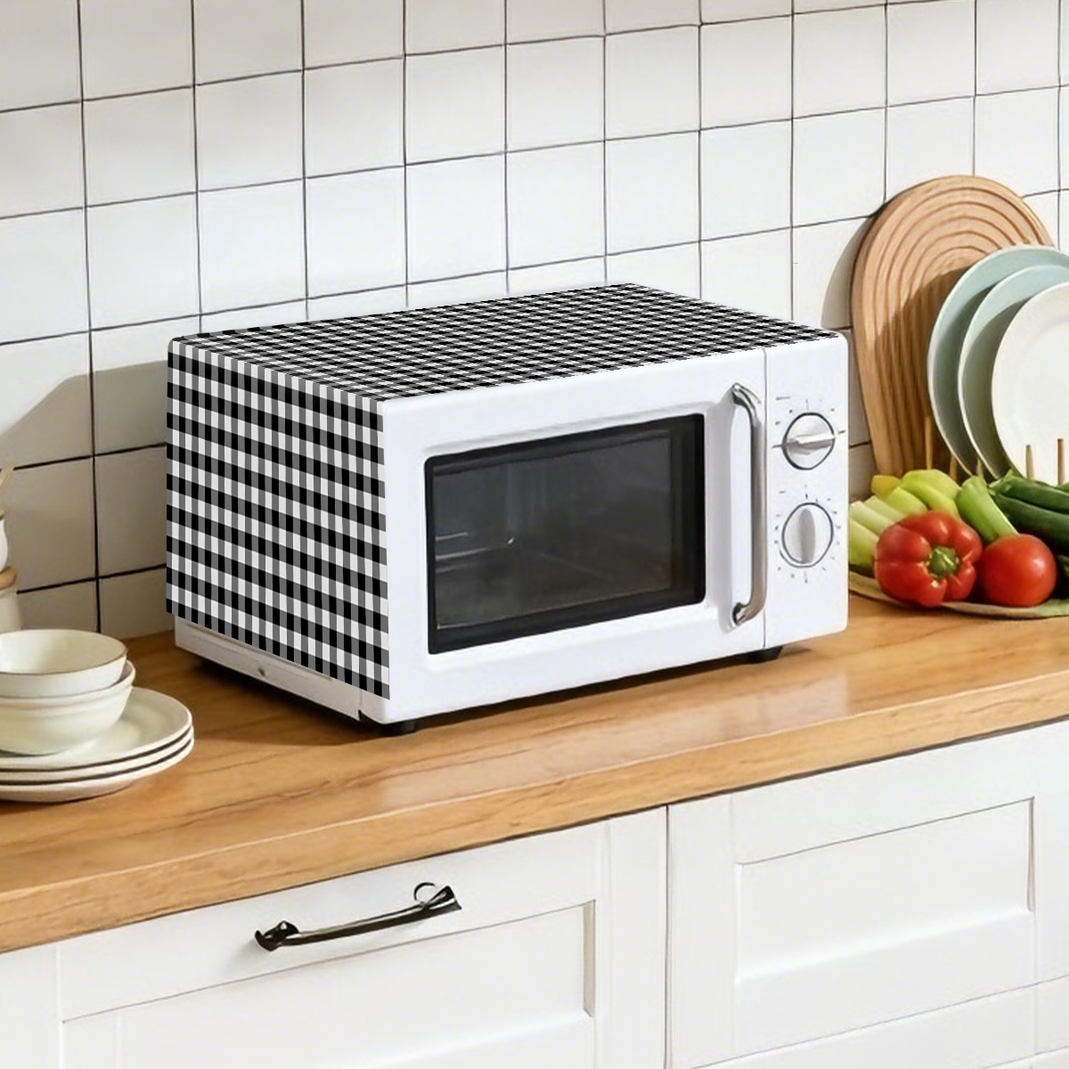 Black White Plaid Microwave Ov - Kitchen Appliances White ulasan dan harga