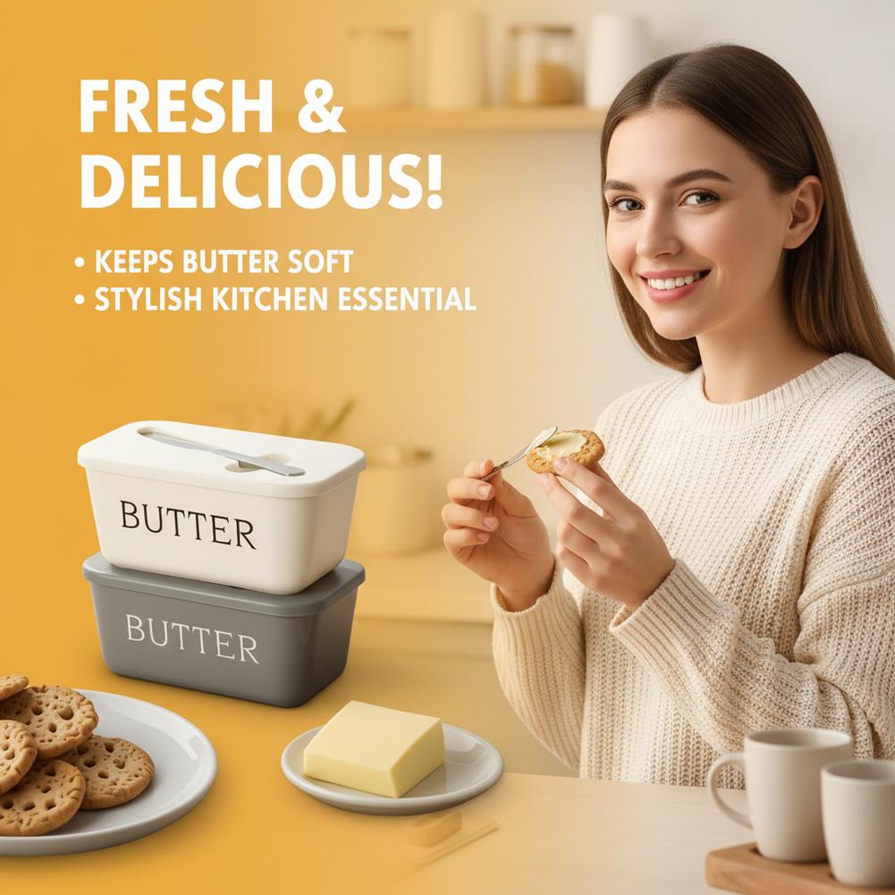 PP Butter Dish with Lid & Spre - Kitchen Appliances Organizer ulasan dan harga