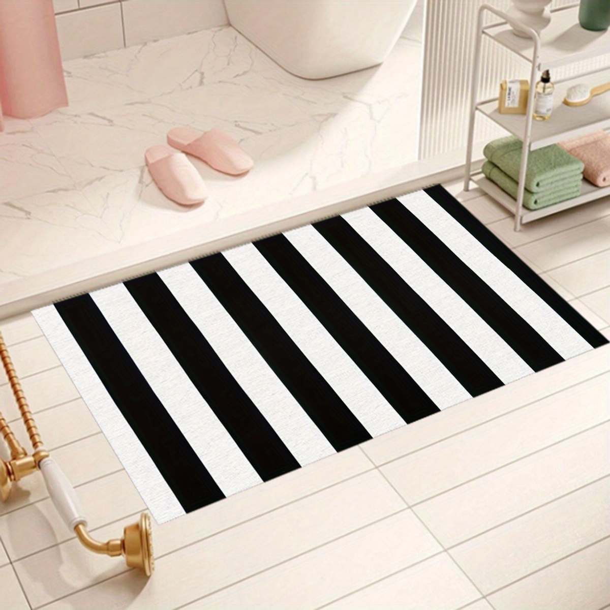Black White Stripes Entrance D - Kitchen Appliances White ulasan dan harga