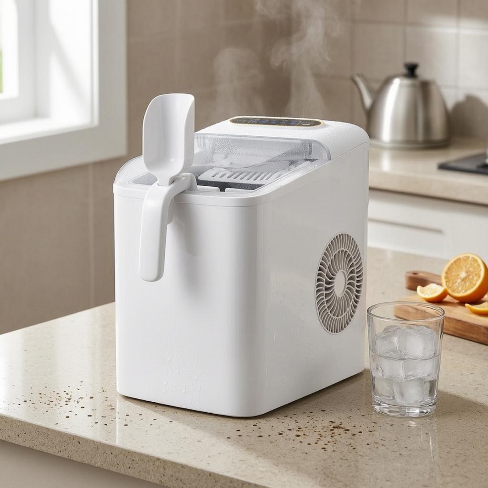 Compact Ice Maker Automatic Wh - Kitchen Appliances White ulasan dan harga